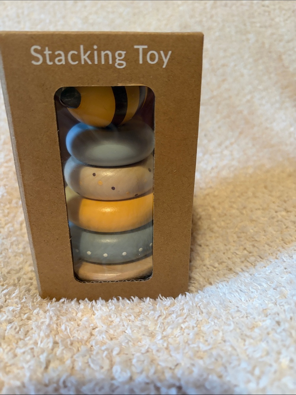 Primitives by Kathy Pastel Yellow and Blue Wooden Stacking Rings